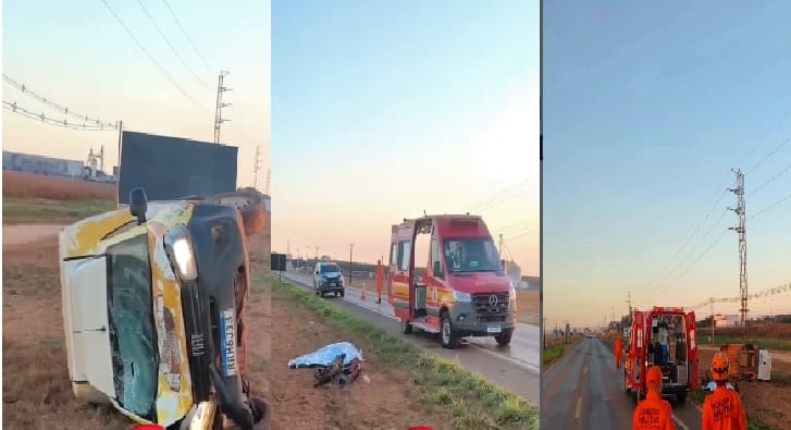 Homem morre após colisão entre bicicleta elétrica e Fiorino na BR-364