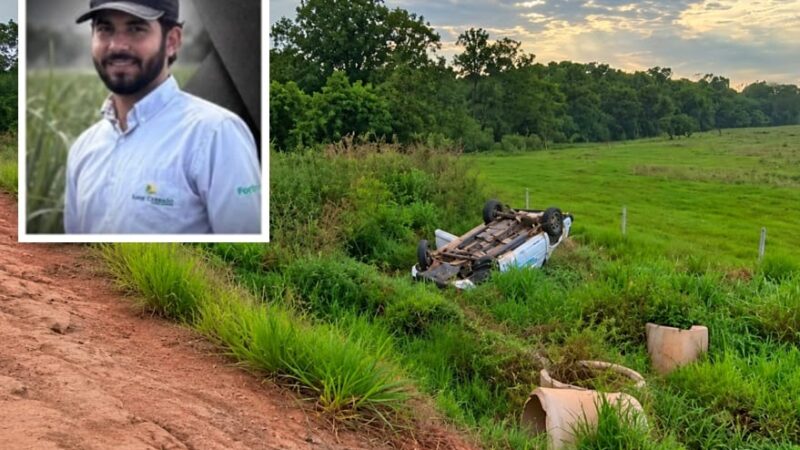 Estudante de Agronomia morre após caminhonete capotar em rodovia estadual no interior