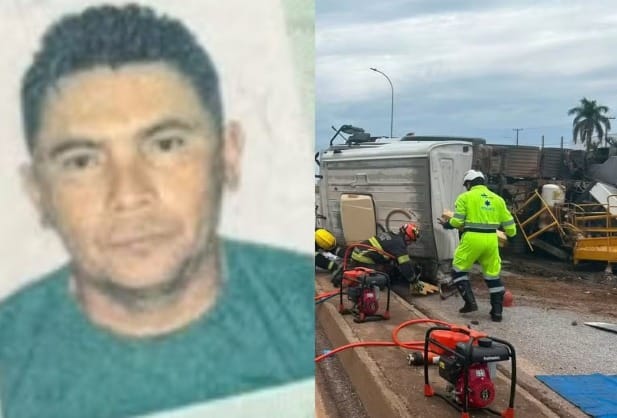 Caminhão tomba, bloqueia trecho de rodovia e motorista morre preso às ferragens em MT